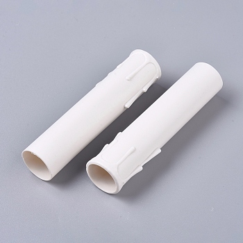 Plastic Candle Light Socket Covers, Candle Sleeves Candelabra Base for Light, White, 105x28.5x22mm, Hole: 20mm