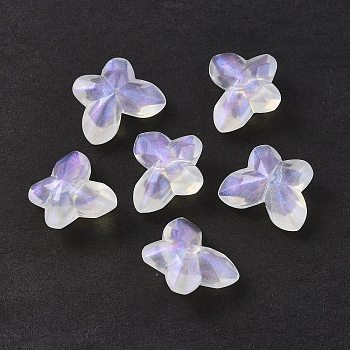 Transparent Acrylic Beads, Glitter Powder, Faceted, Butterfly, Clear, 15x19.5x9.5mm, Hole: 1.8mm, about 378pcs/500g