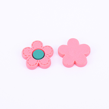 Resin Cabochons, DIY Accessories, Flower, Pale Violet Red, 17x18x3mm