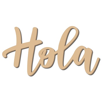 Laser Cut Unfinished Basswood Wall Decoration, for Kids Painting Craft, Home Decoration, Word Hola, Word, 30x15.2x0.5cm