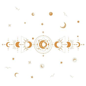 PVC Wall Stickers, for Wall Decoration, Moon Phase Pattern, 390x1180mm