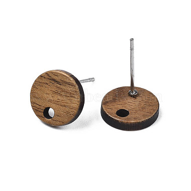 Accessoires de boucles d'oreilles en bois de noyer(X-MAK-N032-043A)-2
