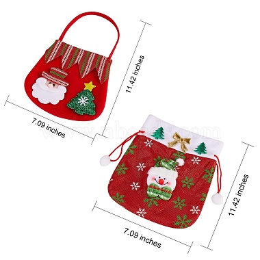 7Pcs 7 Style Christmas Non-woven Fabrics Candy Bags Decorations(sgABAG-SZ0001-16)-2