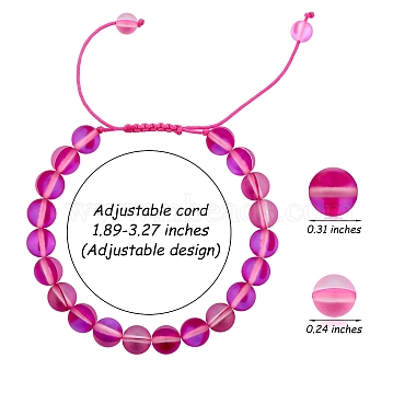 3Pcs Round Synthetic Moonstone Braided Bead Bracelets(BJEW-SW00061-05)-7
