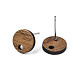 Accessoires de boucles d'oreilles en bois de noyer(X-MAK-N032-043A)-2