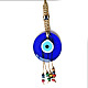 Flat Round with Evil Eye Glass Tassel Pendant Decorations(EVIL-PW0002-15)-4