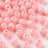 Opaque Acrylic Beads, Round, Light Salmon, 8x7mm, Hole: 2mm, about 1745pcs/500g(MACR-S370-C8mm-A12)