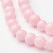 Natural Mashan Jade Round Beads Strands, Dyed, Pink, 4mm, Hole: 1mm, about 98pcs/strand, 15.7 inch(G-D263-4mm-XS02)