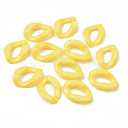 Opaque Acrylic Linking Rings, Quick Link Connectors, For Jewelry Curb Chains Making, Twist, Yellow, 23x16.5x4.5mm, Inner Diameter: 13x6.5mm, about 820pcs/500g(OACR-S038-003B-04)