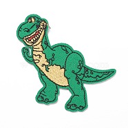 Computerized Embroidery Cloth Iron on/Sew on Patches, Costume Accessories, Appliques, for Backpacks, Clothes, Dinosaur, Sea Green, 77x68x1.5mm(DIY-I024-05)