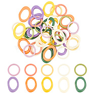 40Pcs 10 Style Resin Linking Rings, Irregular Oval and Round Ring, Mixed Color, 30.5~40x29~30.5x3.5~4mm, Inner Diameter: 27x18.5mm, 4pcs/style(CRES-AR0001-21)