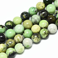 Natural Serpentine Beads Strands, Round, 10mm, Hole: 1.2mm, about 39pcs/strand, 14.96 inch~15.75 inch(38~40cm)(X-G-R485-11-10mm)