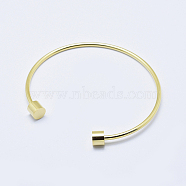 Eco-Friendly 316 Surgical Stainless Steel Cuff Bangle Making, with Removable Column Beads, Long-Lasting Plated, Real 18K Gold Plated, 2-1/2 inch(6.3cm)(STAS-J038-25G)