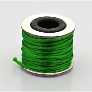 Macrame Rattail Chinese Knot Making Cords Round Nylon Braided String Threads, Satin Cord, Lime Green, 2mm, about 10.93 yards(10m)/roll(NWIR-O001-A-11)