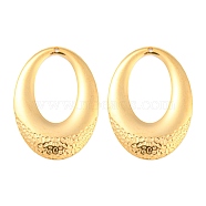 304 Stainless Steel Pendants, Oval Charm, Golden, 40x28x2.5mm, Hole: 1.4mm(STAS-D021-01B-04G)