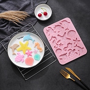 Marine Organism Food Grade Silicone Molds, Baking Molds, for Chocolate, Candy, Biscuits Molds, Pink, 234x166x7.5mm(DIY-F044-12)