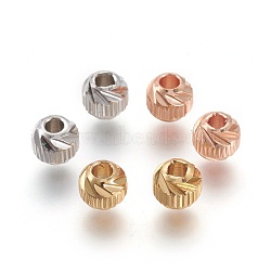 Environment Brass Beads, Electophoresis, Long-Lasting Plated, Lead Free & Cadmium Free, Rondelle, Mixed Color, 6x5mm, Hole: 2mm(KK-F780-06-RS)