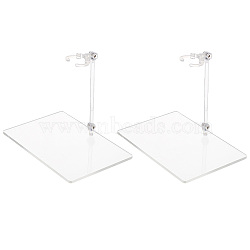 Plastic Model Assembled Action Figure Display Holders, Doll Model Support Stands, with Iron Findings and Rectangle Base, Clear, 0.95~15x0.55~10x0.2~1cm(ODIS-WH0038-09)