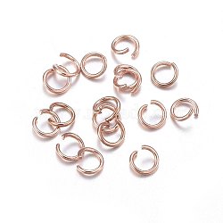 304 Stainless Steel Jump Rings, Open Jump Rings, Rose Gold, 20 Gauge, 5x0.8mm(STAS-O107-06RG-I)
