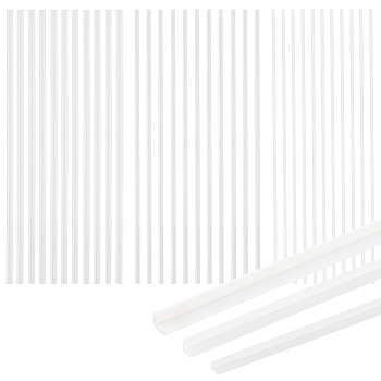 60Pcs 3 Style ABS Plastic L Shape Tubes, DIY Handmade Sand Table Material Model Building, White, 250x2~4x2~4mm, 20pcs/style