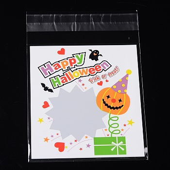 Rectangle OPP Cellophane Bags for Halloween, Colorful, 14x9.9cm, Unilateral Thickness: 0.035mm, Inner Measure: 11x9.9cm, about 95~100pcs/bag