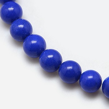 Synthetic Turquoise Beads Strands, Dyed, Round, Blue, 4mm, Hole: 1mm, about 90pcs/strand, 15.7 inch