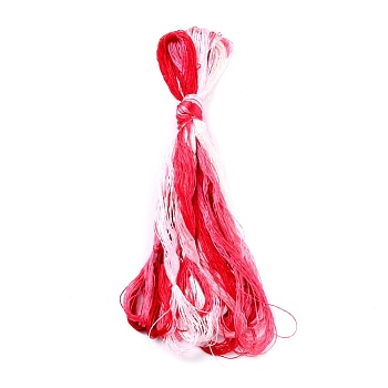 Real Silk Embroidery Threads, Friendship Bracelets String, 8 Colors, Gradient color, Crimson, 1mm, 20m/bundle, 8 bundles/set