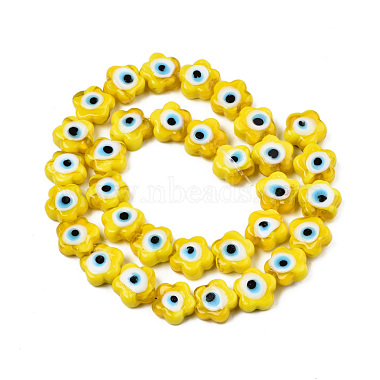 Chapelets de perles vernissées manuelles(LAMP-N029-008G)-2