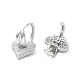 Boucles d'oreilles pendantes en forme de cœur et de feuilles avec zircons cubiques transparents pour la Saint-Valentin(EJEW-G327-06P)-2