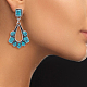 6 Pairs 6 Style Synthetic Turquoise Teardrop & Arch Flower Dangle Stud Earrings(EJEW-AN0001-10)-5