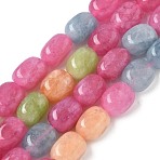 Dyed Natural Malaysia Jade Beads Strands, Oval, Mixed Color, 8.5~11x7~8.5x7~8.5mm, Hole: 1mm, about 18pcs/strand, 7.28~7.48 inch(18.5~19cm)(G-P528-I12-01)