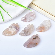 Natural Cherry Blossom Agate Display Decorations, for Home Office Desk, Leaf, 45~55mm(G-PW0004-29)