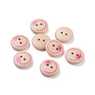 Painted Butterfly Wood Buttons with 2-Hole, Wooden Buttons, Creamy White15mm in diameter hole: 1.5mm(NNA0Z5W)
