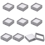 Square Acrylic Jewelry Storage Box with Window, Visual Box, Silver, 5.05x5.05x2cm(CON-WH0089-09)
