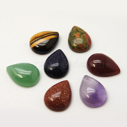Gemstone Cabochons, teardrop, Mixed Color, 18x13x5mm(G-J071-13x18mm-M)
