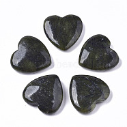 Natural Xinyi Jade/Chinese Southern Jade Heart Love Stone, Pocket Palm Stone for Reiki Balancing, 24.5x25x6~7mm(G-S364-065)