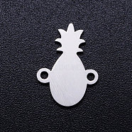 201 Stainless Steel Charms, Blank Stamping Tag, Pineapple, Stainless Steel Color, 14.5x10.5x1mm, Hole: 1.2mm(STAS-Q201-JN292-1)