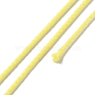 20M Polyester Braided Cord for Jewelry Making, Round, Champagne Yellow, 2mm, about 21.87 Yards(20m)/Roll(OCOR-G015-04A-18)