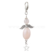Acrylic Pendant Decorations, with Alloy Findings, Angel, Linen, 72.5mm(HJEW-JM01862-03)