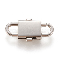 Adjustable Alloy Chain Buckles, for Chain Strap Bag Accessories, Platinum, 32x17x4.5mm, Hole: 6x6mm(FIND-I012-01P)