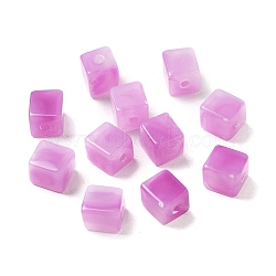 Transparent Acrylic Beads, Cube, Orchid, 8x8x9mm, Hole: 2mm, about 920~940pcs/500g(OACR-A021-14B)