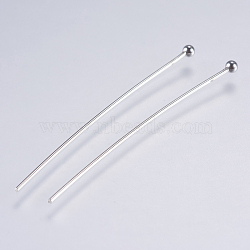 304 Stainless Steel Ball Head Pins, Stainless Steel Color, 40x0.5mm, 24 Gauge, Head: 2mm(STAS-F146-02P-40mm)