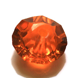 Imitation Austrian Crystal Beads, Grade AAA, Faceted, Flat Round, Dark Orange, 8x4mm, Hole: 0.9~1mm(SWAR-F061-4x8mm-12)