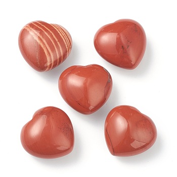 Natural Red Jasper Heart Love Stone, Pocket Palm Stone for Reiki Balancing, 24.5~25.5x25~26x13.5~15mm