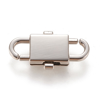 Adjustable Alloy Chain Buckles, for Chain Strap Bag Accessories, Platinum, 32x17x4.5mm, Hole: 6x6mm