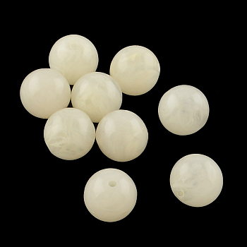 Round Imitation Gemstone Acrylic Beads, PapayaWhip, 6mm, Hole: 1.5mm, about 4100pcs/500g