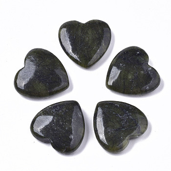 Natural Xinyi Jade/Chinese Southern Jade Heart Love Stone, Pocket Palm Stone for Reiki Balancing, 24.5x25x6~7mm