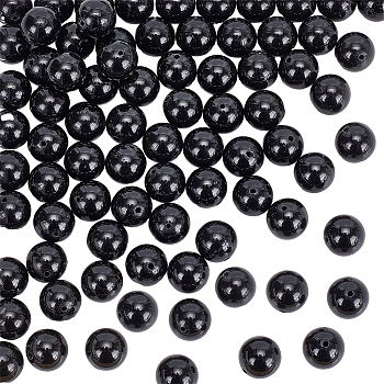 2 Strands Natural Black Tourmaline Beads Strands, Grade AB+, Round, 10mm, Hole: 1mm, about 38pcs/strand, 15.7 inch(40cm)