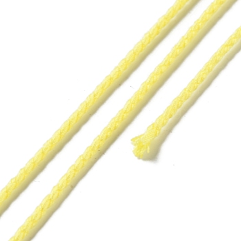 20M Polyester Braided Cord for Jewelry Making, Round, Champagne Yellow, 2mm, about 21.87 Yards(20m)/Roll