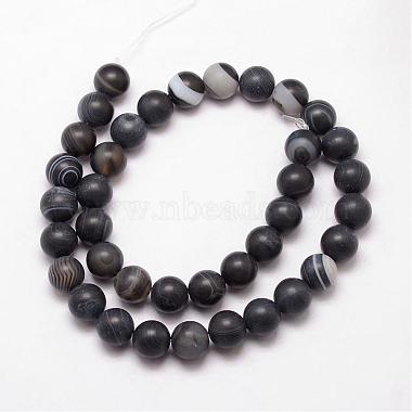 Natural Striped Agate/Banded Agate Bead Strands(G-K166-12-10mm-03)-2